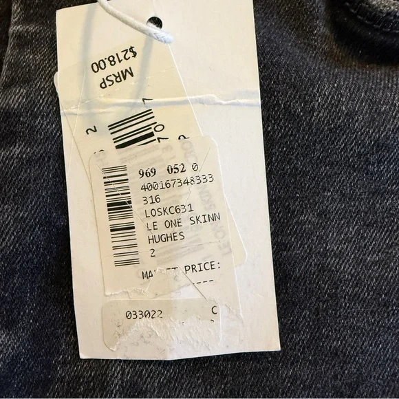 NWT Frame Le One Skinny Crop Jeans In Hughes Black Mid Rise Size 2 (29-34) - Picture 10 of 16